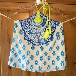 Lilly Pulitzer Selin To the Sea Silk Halter Top